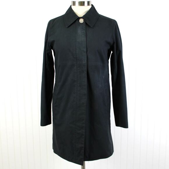 Coach Womens Medium Trench Coat Black Grunge Gothic Preppy Minimalist Lagenlook